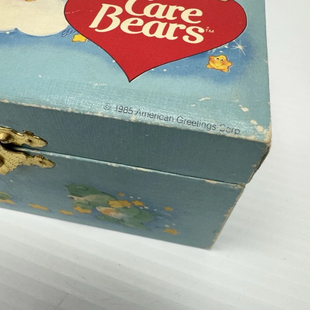 Vintage 1980s Care Bears Musical Jewelry Box Rainbow Heart Mirror RARE HTF WORKS